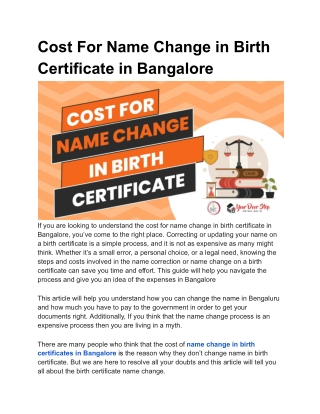 cost for name change in birth certificate