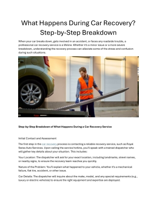 what happens during car recovery step by step
