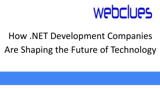 how net development companies are shaping