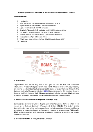 navigating crisis with confidence bcms solutions