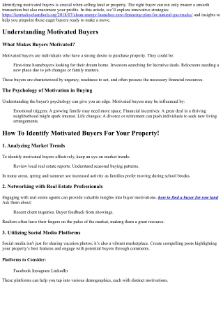 identifying motivated buyers is crucial when
