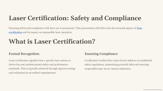 laser certification safety and compliance