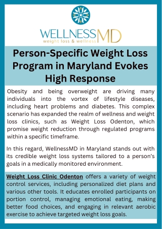 person specific weight loss program in maryland