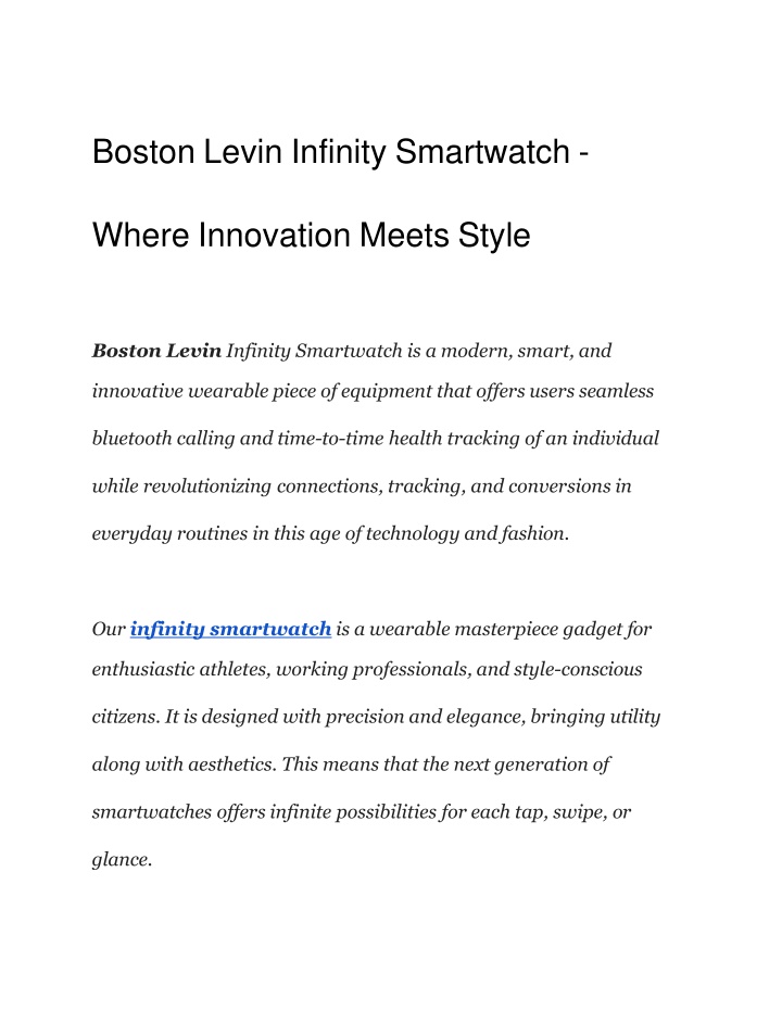 boston levin infinity smartwatch