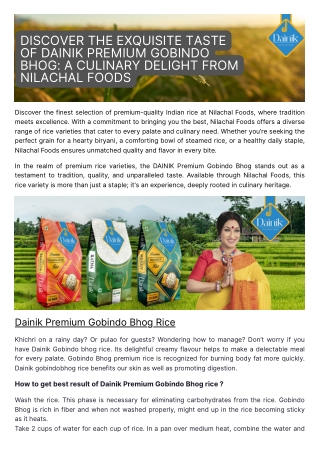 Discover the Exquisite Taste of DAINIK Premium Gobindo Bhog: A Culinary Delight