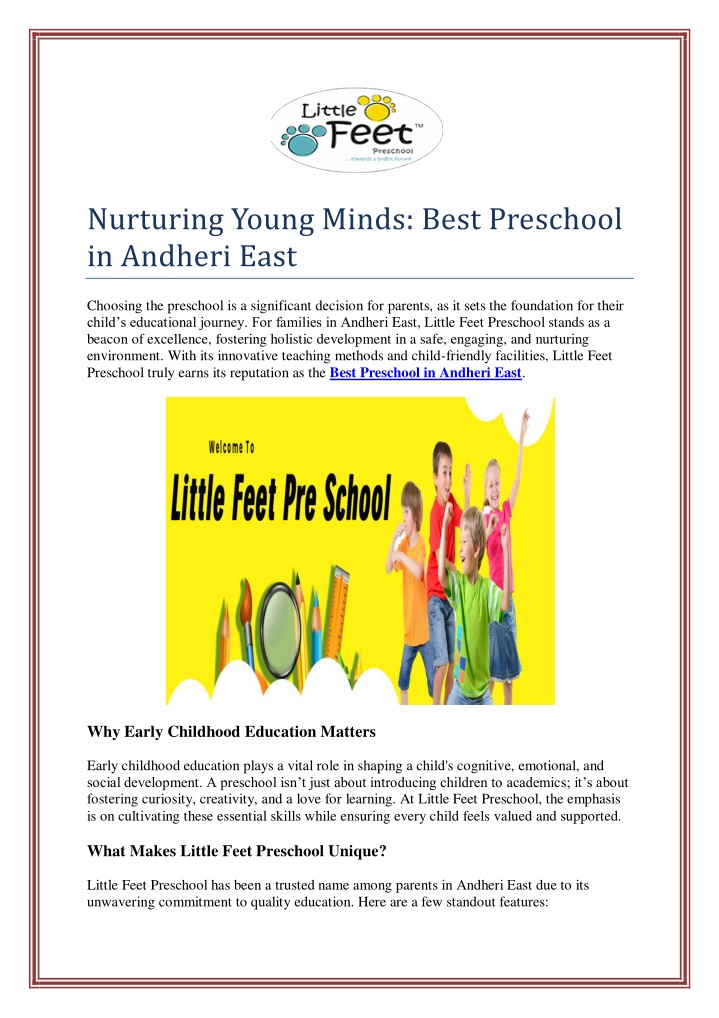 nurturing young minds best preschool in andheri