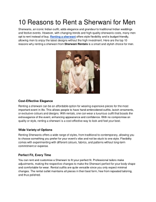 10 Reasons to Rent a Sherwani for Men - Google Docs