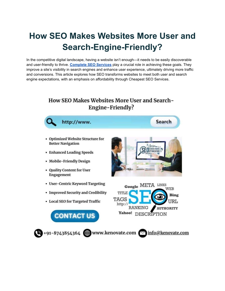 how seo makes websites more user and search