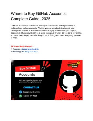 One Of The Best Website To Buy GitHub Accounts