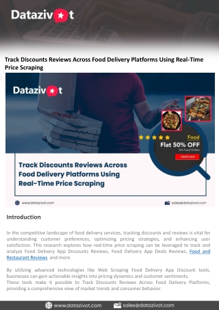Track Discounts Reviews Across Food Delivery Platforms Using Real-Time Price Scraping