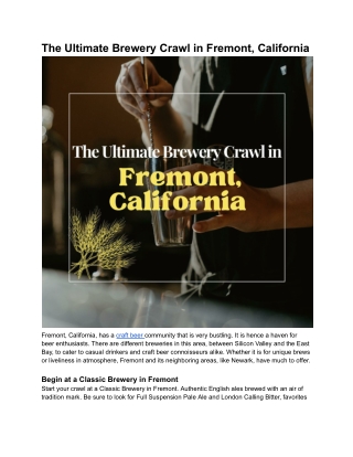 The Ultimate Brewery Crawl in Fremont, California