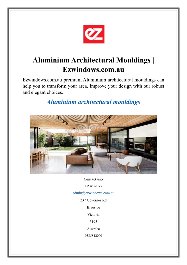 aluminium architectural mouldings ezwindows com au