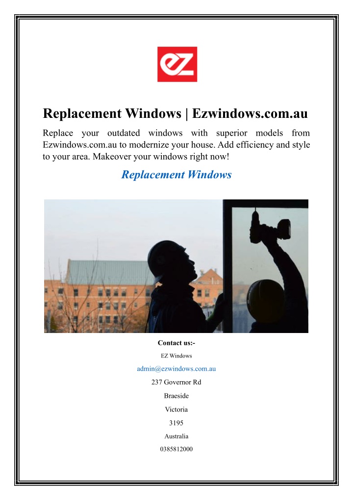 replacement windows ezwindows com au