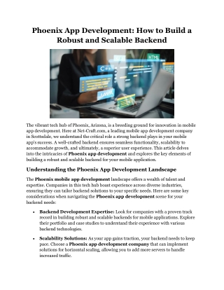 Phoenix App Development How to Build a Robust and Scalable Backend