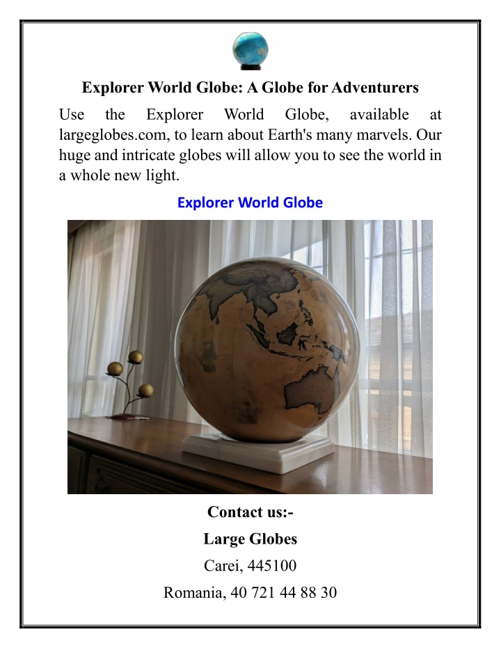 explorer world globe a globe for adventurers