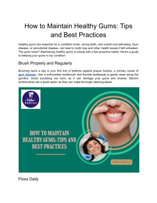 how to maintain healthy gums tips and best
