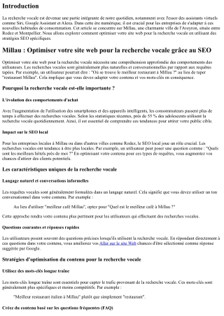 Millau : Optimiser votre site web pour la recherche vocale grâce au SEO