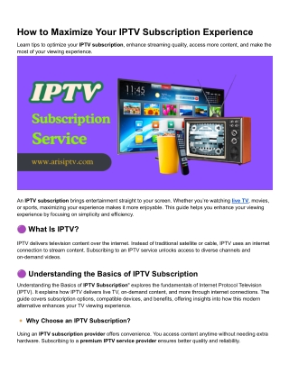 how to maximize your iptv subscription experience