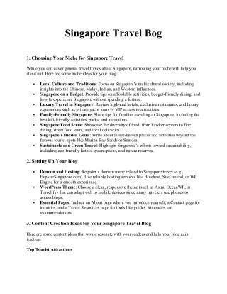 singapore travel bog