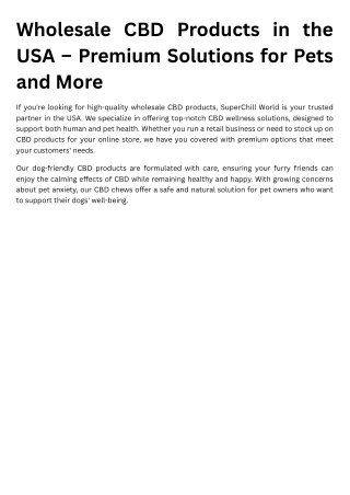 Buy Wholesale CBD Products USA for Best Prices and Quality