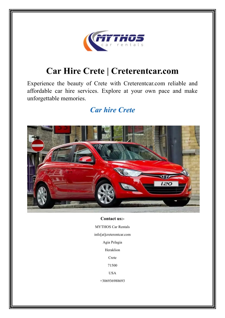 car hire crete creterentcar com