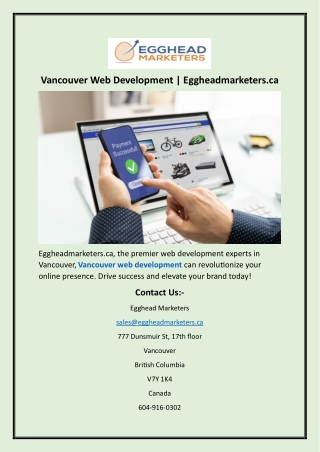 vancouver web development eggheadmarketers ca
