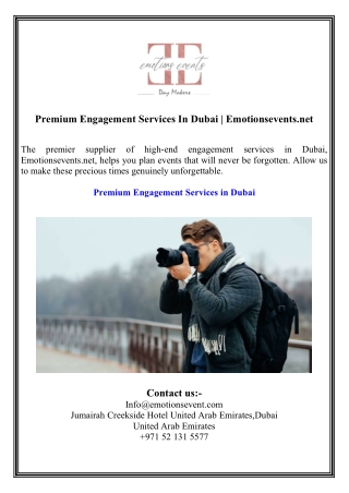 Premium Engagement Services In Dubai  Emotionsevents.net