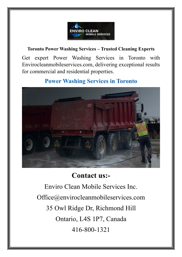 toronto power washing services trusted cleaning