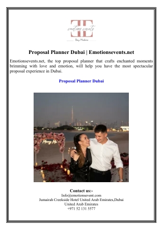 Proposal Planner Dubai  Emotionsevents.net