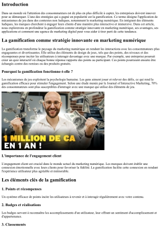 La gamification comme stratégie innovante en marketing numérique