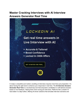 Master Cracking Interviews with AI Interview Answers Generator Real Time - Google Docs