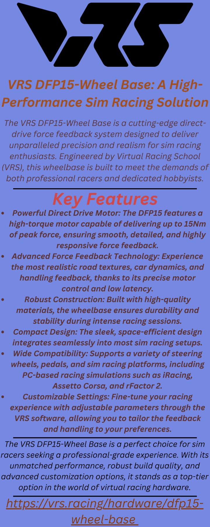 vrs dfp15 wheel base a high performance