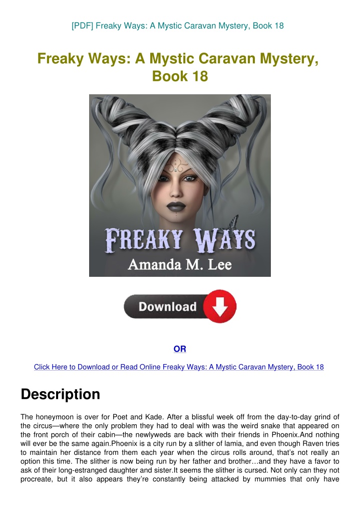 pdf freaky ways a mystic caravan mystery book 18