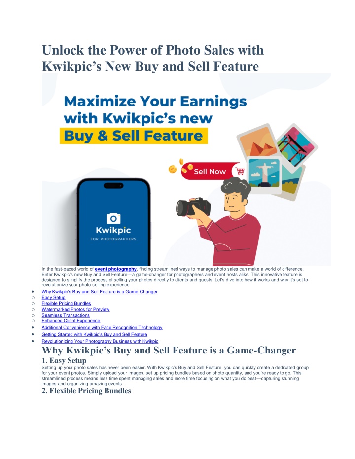 unlock the power of photo sales with kwikpic