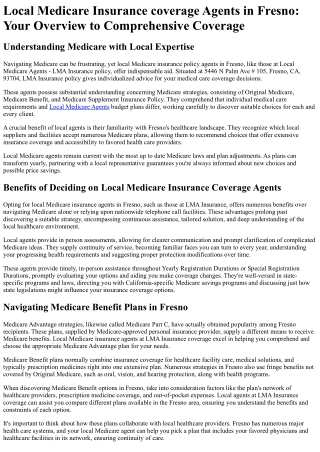 local medicare insurance coverage agents