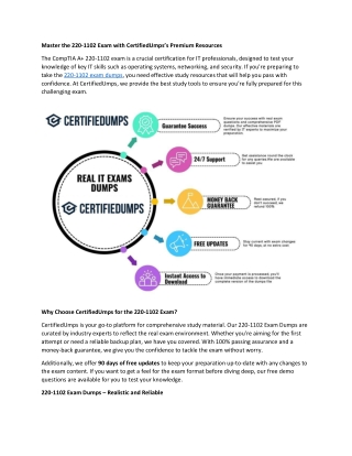 master the 220 1102 exam with certifiedumps