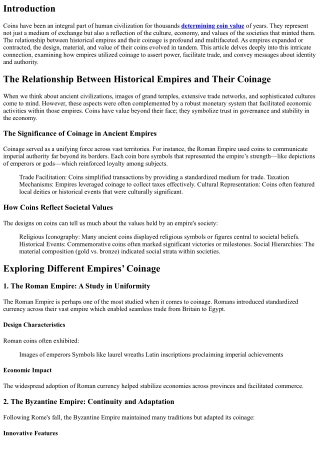 The Relationship Between Historical Empires and Their Coinage