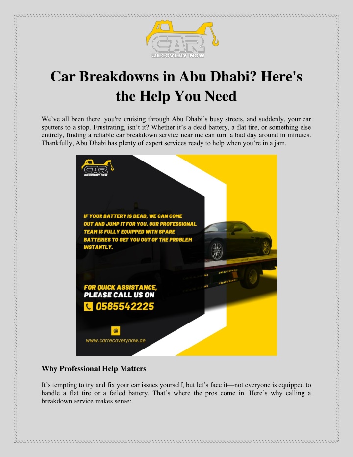 car breakdowns in abu dhabi here s the help