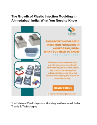 The Growth of Plastic Injection Moulding in Ahmedabad, India_ What You Need to Know