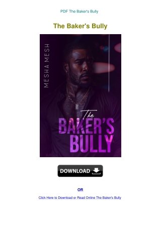 PDF The Baker's Bully