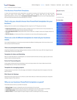 Free Business powerpoint templates | Free PPTX Template