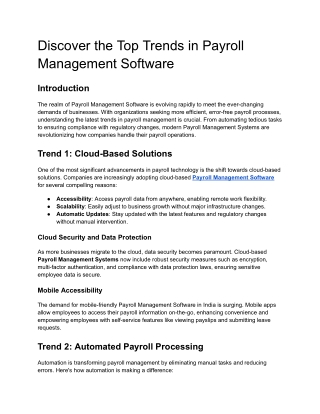 Discover the Top Trends in Payroll Management Software