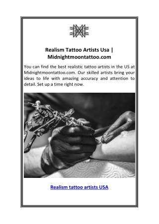 Realism Tattoo Artists Usa  Midnightmoontattoo.com