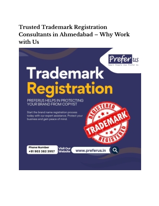 Trusted Trademark Registration Consultants in Ahmedabad – Why Work with Us