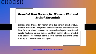 Branded Mini Dresses for Women: Chic and Stylish Essentials