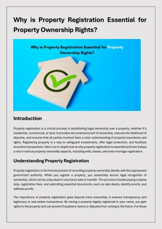 why is property registration essential