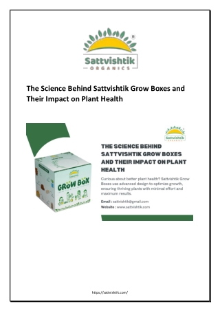 The Science Behind Sattvishtik Grow Boxes and Their Impact on Plant Health