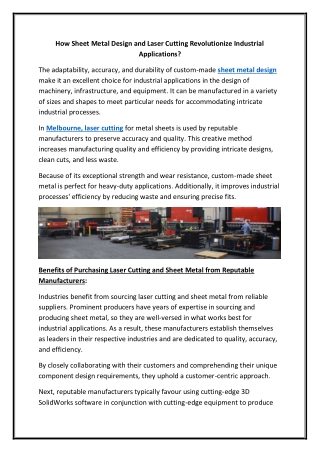 How Sheet Metal Design and Laser Cutting Revolutionize Industrial Applications.docx