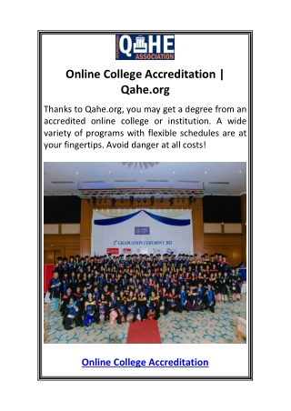 online college accreditation qahe org