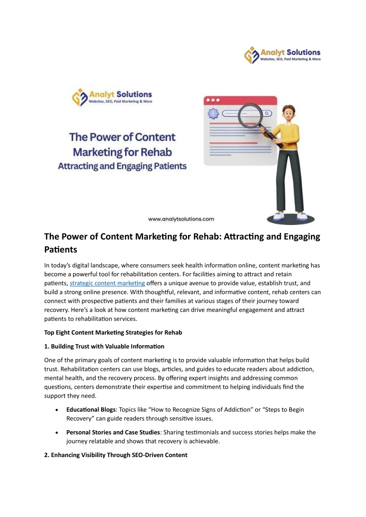 the power of content marketing for rehab